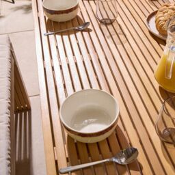 Rowlinsons Kyoto Contemporary Four Seater Wooden Bench Set in Brown - thumbnail 7