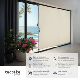 tectake Retractable Awning Taija in Beige - Size: 150 cmx 310 cm - thumbnail 2