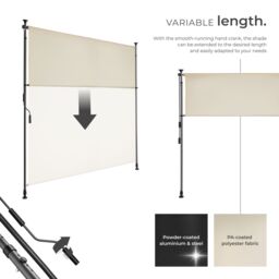 tectake Retractable Awning Taija in Beige - Size: 150 cmx 310 cm - thumbnail 3