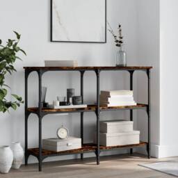 Berkfield Home Console Table Smoked Oak 100x29x75 cm Engineered Wood in Brown - Size: 100 x 29 x 75 cm - thumbnail 2