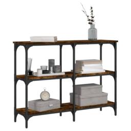 Berkfield Home Console Table Smoked Oak 100x29x75 cm Engineered Wood in Brown - Size: 100 x 29 x 75 cm - thumbnail 3