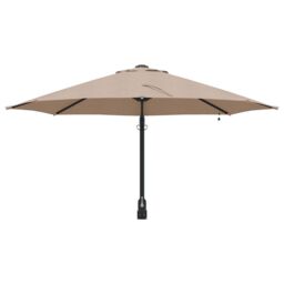 Berkfield Home Wall-mounted Garden Parasol with LEDs Taupe 248 cm - thumbnail 3