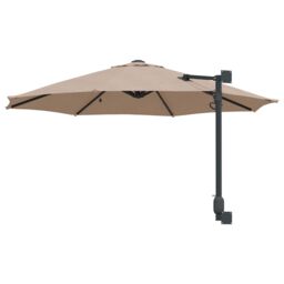 Berkfield Home Wall-mounted Garden Parasol with LEDs Taupe 248 cm - thumbnail 5