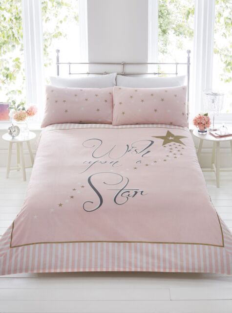 Rapport Home Wish Upon A Star Duvet Cover Set with Pillowcase in Dusty Pink - Size: Double - image 1