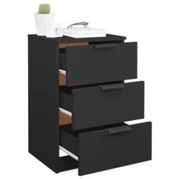 Berkfield Home Bedside Cabinets 2 pcs Black 40x36x65 cm - Size: 40 x 36 x 65 cm - thumbnail 5