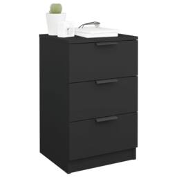 Berkfield Home Bedside Cabinets 2 pcs Black 40x36x65 cm - Size: 40 x 36 x 65 cm - thumbnail 4