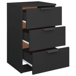 Berkfield Home Bedside Cabinets 2 pcs Black 40x36x65 cm - Size: 40 x 36 x 65 cm - thumbnail 6