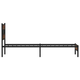 Berkfield Home Bed Frame without Mattress Brown Oak 75x190 cm Small Single Engineered Wood - thumbnail 5