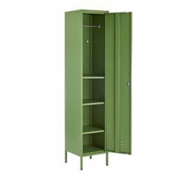 Moderna Blue Metal Locker Cabinet, Tall 3 Shelf, 1 Door for Home or Office in Green - thumbnail 2