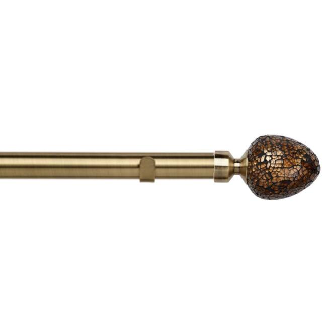 New Edge Blinds 28mm Fixed Length Metal Eyelet Curtain Pole Set - Alexia Finial in Metallics - Size: 110 cm - image 1