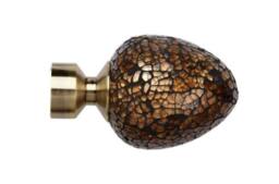 New Edge Blinds 28mm Fixed Length Metal Eyelet Curtain Pole Set - Alexia Finial in Metallics - Size: 110 cm - thumbnail 2
