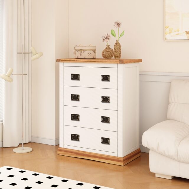 Cabinet Bits Tropea 4 Drawer Chest of Drawers Bras Drop Handle in Off-White - image 1