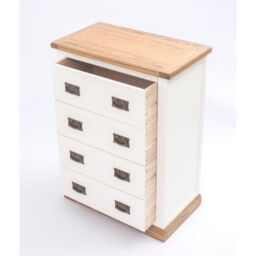 Cabinet Bits Tropea 4 Drawer Chest of Drawers Bras Drop Handle in Off-White - thumbnail 4