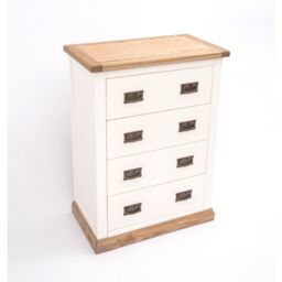 Cabinet Bits Tropea 4 Drawer Chest of Drawers Bras Drop Handle in Off-White - thumbnail 3