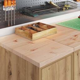 Berkfield Home Garage Storage Cabinet Artisan Oak 30x51x85 cm Solid Wood Pine in Brown - Size: 30 x 51 x 85 cm - thumbnail 4