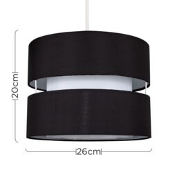 ValueLights Sophia Small 26cm Drum Easy Fit Ceiling Light Lamp Shade with Bulb in Black - Size: 10 inches - thumbnail 9