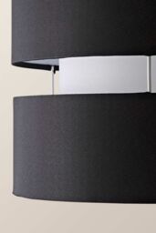 ValueLights Sophia Small 26cm Drum Easy Fit Ceiling Light Lamp Shade with Bulb in Black - Size: 10 inches - thumbnail 4