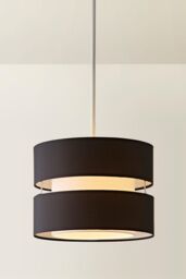 ValueLights Sophia Small 26cm Drum Easy Fit Ceiling Light Lamp Shade with Bulb in Black - Size: 10 inches - thumbnail 3