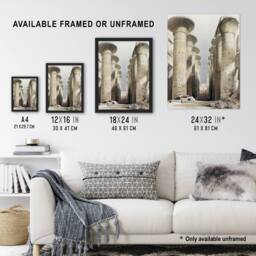 "Artery8 Great Hall at Karnak Temple D. Roberts Vintage Wall Art Print Poster - Size: W12"" x H16""" - thumbnail 3