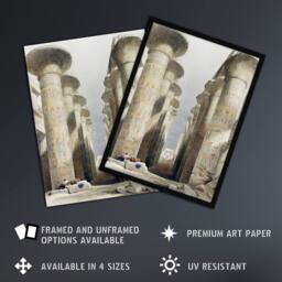 "Artery8 Great Hall at Karnak Temple D. Roberts Vintage Wall Art Print Poster - Size: W12"" x H16""" - thumbnail 2