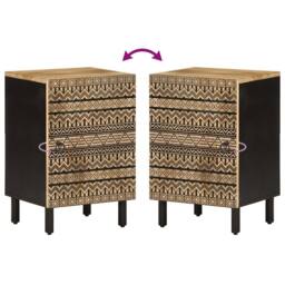 Berkfield Home Bathroom Cabinet 38x33.5x58 cm Solid Wood Mango in Brown - thumbnail 6