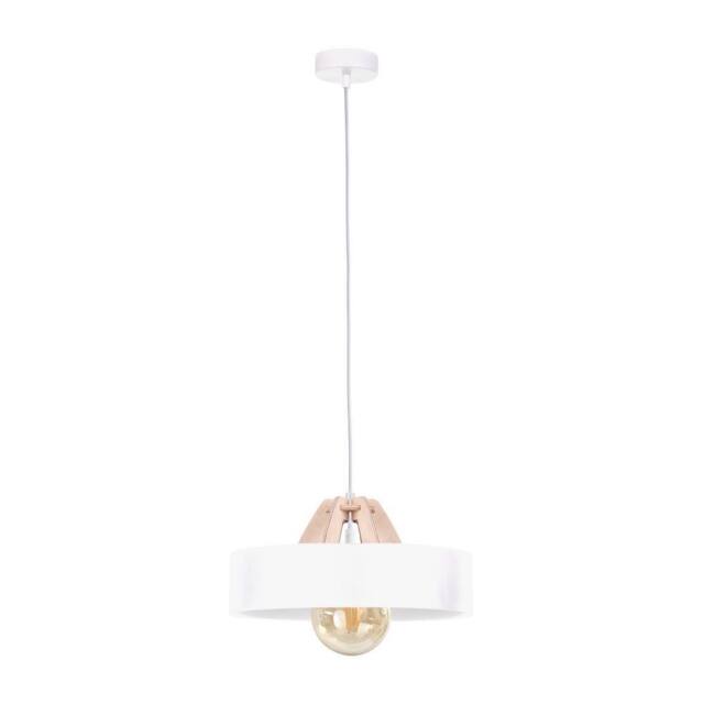 Netlighting Bossi Dome Pendant Ceiling Light Wood Natural White 30cm 1x E27