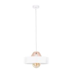 Netlighting Bossi Dome Pendant Ceiling Light Wood Natural White 30cm 1x E27