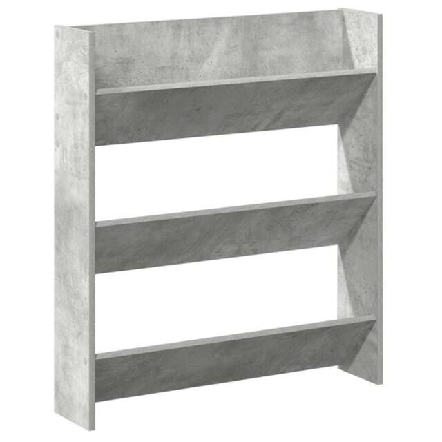 Berkfield Home Wall Shoe Cabinet Concrete Grey 80x18x90 cm Engineered Wood - Size: 80 x 18 x 90 cm - image 1