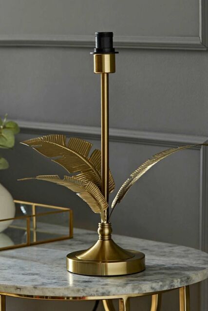 ValueLights Christina Gold Palm Leaf Detail Single Stem Table Lamp Base - image 1