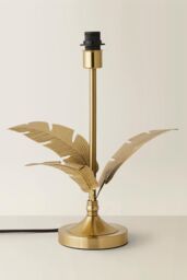 ValueLights Christina Gold Palm Leaf Detail Single Stem Table Lamp Base - thumbnail 2