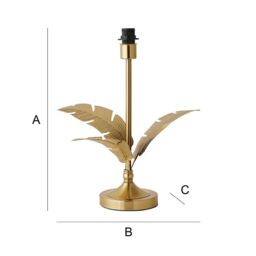 ValueLights Christina Gold Palm Leaf Detail Single Stem Table Lamp Base - thumbnail 6