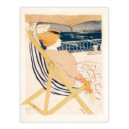 Artery8 Toulouse Lautrec Framed Wall Art Print Ocean Cruise Passenger in Beige - Size: A4 - thumbnail 3