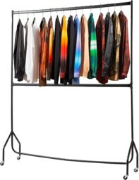 House of Home 4ft long x 6ft Two Tier Heavy Duty Clothes Rail Garment Hanging Rack In Black