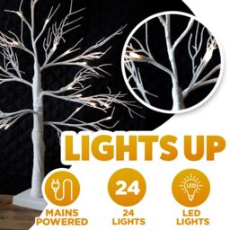 Marco Paul Pre-lit White LED Twig Tree in Silver - thumbnail 4