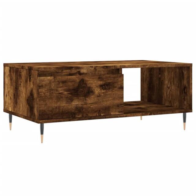 Berkfield Home Coffee Table Smoked Oak 90x50x36.5 cm Engineered Wood in Brown - image 1