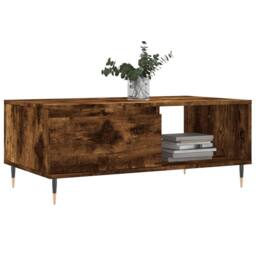 Berkfield Home Coffee Table Smoked Oak 90x50x36.5 cm Engineered Wood in Brown - thumbnail 3