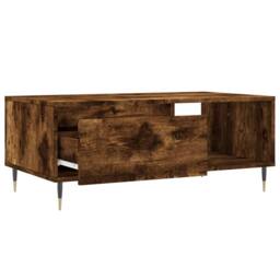 Berkfield Home Coffee Table Smoked Oak 90x50x36.5 cm Engineered Wood in Brown - thumbnail 6