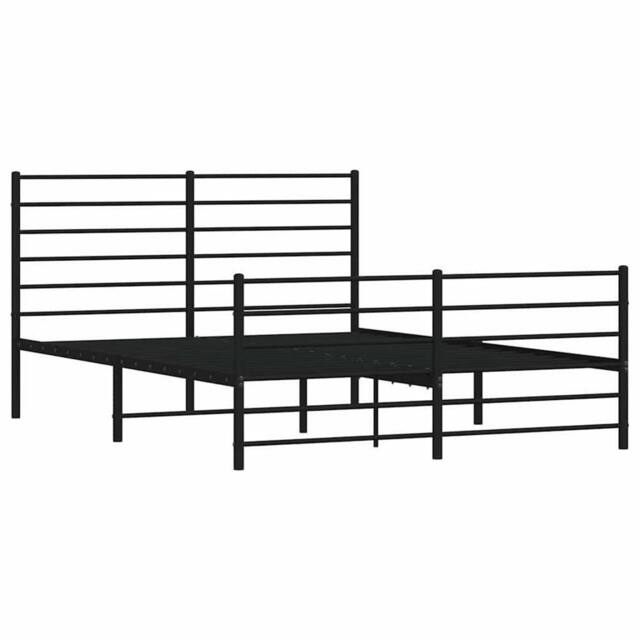 Berkfield Home Metal Bed Frame with Headboard & Footboard Black 140x200 cm - image 1