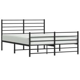 Berkfield Home Metal Bed Frame with Headboard & Footboard Black 140x200 cm - thumbnail 5