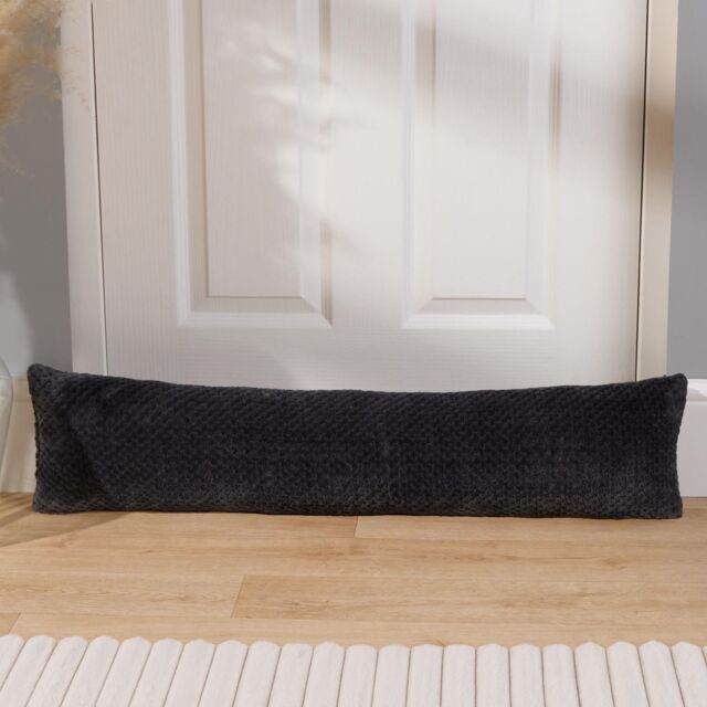 OHS Fabric Door Draught Excluder Weather Seal Waffle Fleece Window Draft Insulation in Charcoal - image 1