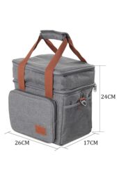 Living and Home 2-Layer Leakproof Insulated Lunch Tote Bag with Adjustable Shoulder Strap Gray in Grey - thumbnail 6