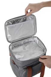 Living and Home 2-Layer Leakproof Insulated Lunch Tote Bag with Adjustable Shoulder Strap Gray in Grey - thumbnail 5