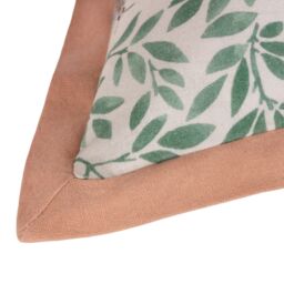 Wylder Silkmoth Bordered Floral 100% Cotton Cushion in Pale Pink - Size: 50 cm x 50 cm - thumbnail 5