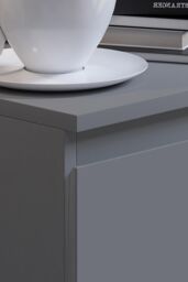 FWStyle Stora Dark Grey 2 Drawer Bedside Chest Table Nightstand Deep Drawers - thumbnail 2