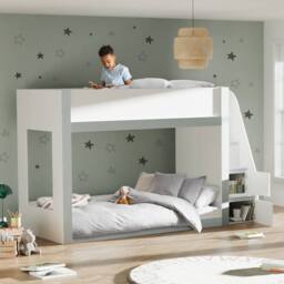 Cheshire Quince Bunk Bed - White & Silver - Single (90cm) - thumbnail 4