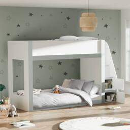 Cheshire Quince Bunk Bed - White & Silver - Single (90cm) - thumbnail 3