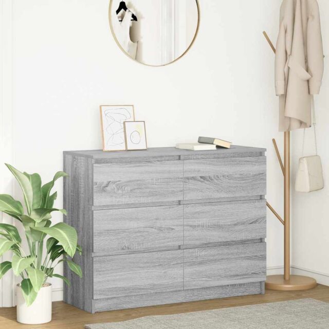 Berkfield Home Sideboard Grey Sonoma 100x35x76 cm Engineered Wood - Size: 100 x 35 x 76 cm - image 1