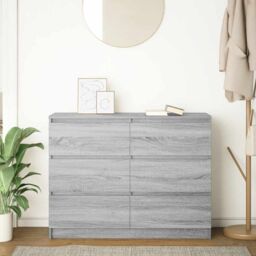 Berkfield Home Sideboard Grey Sonoma 100x35x76 cm Engineered Wood - Size: 100 x 35 x 76 cm - thumbnail 3