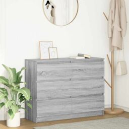 Berkfield Home Sideboard Grey Sonoma 100x35x76 cm Engineered Wood - Size: 100 x 35 x 76 cm - thumbnail 1
