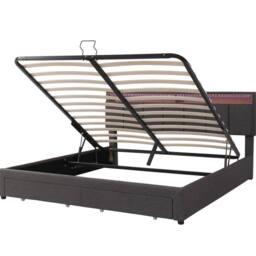STILVORA 6ft Super King Upholstered Bed with LED Lighting in Grey - thumbnail 6